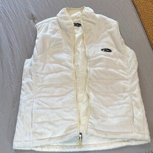 Drake White Fleece Vest with Logo